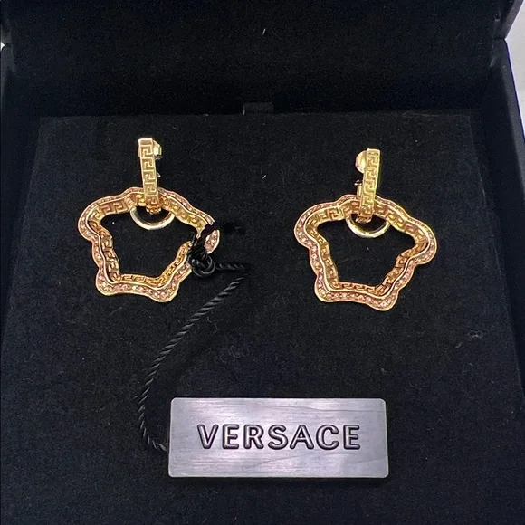 Versace Gold Medusa Earrings - Picture 2 of 9